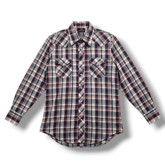 Sears Other - Vintage Sears Western Wear Plaid Snap Button Shirt Long Sleeve Men’s Large